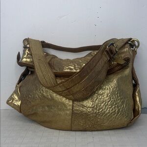 All You Need large gold leather bag